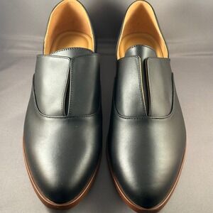 Nisolo Emma d'Orsay Oxford Black Leather Loafers Women's Size‎ 9.5 Duster NIB